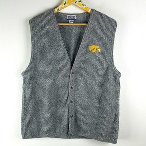 Iowa Hawkeyes Mens Sweater Vest Cardigan Large